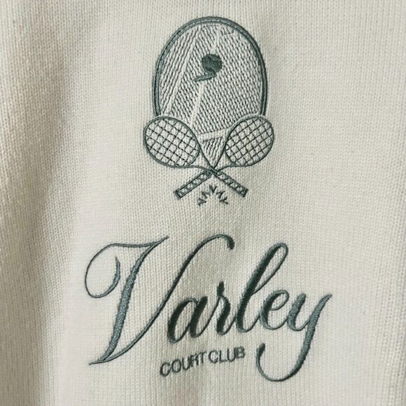 Varley Edie Namesake Court Club Knit Sweater in Egret Cream Size Large - Picture 3 of 8